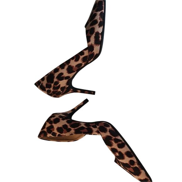Leopard Point Toe 4in Heels Cutout Sides Womens 9 MobWife Office Siren Boss Babe - Picture 5 of 7